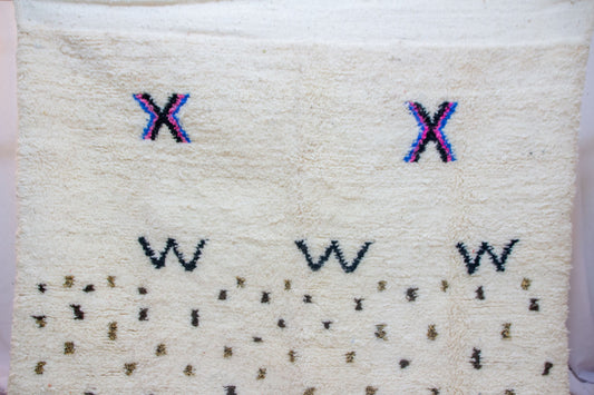 Azilal Pile Rug — Ivory Constellation with “X” & “W” Charms