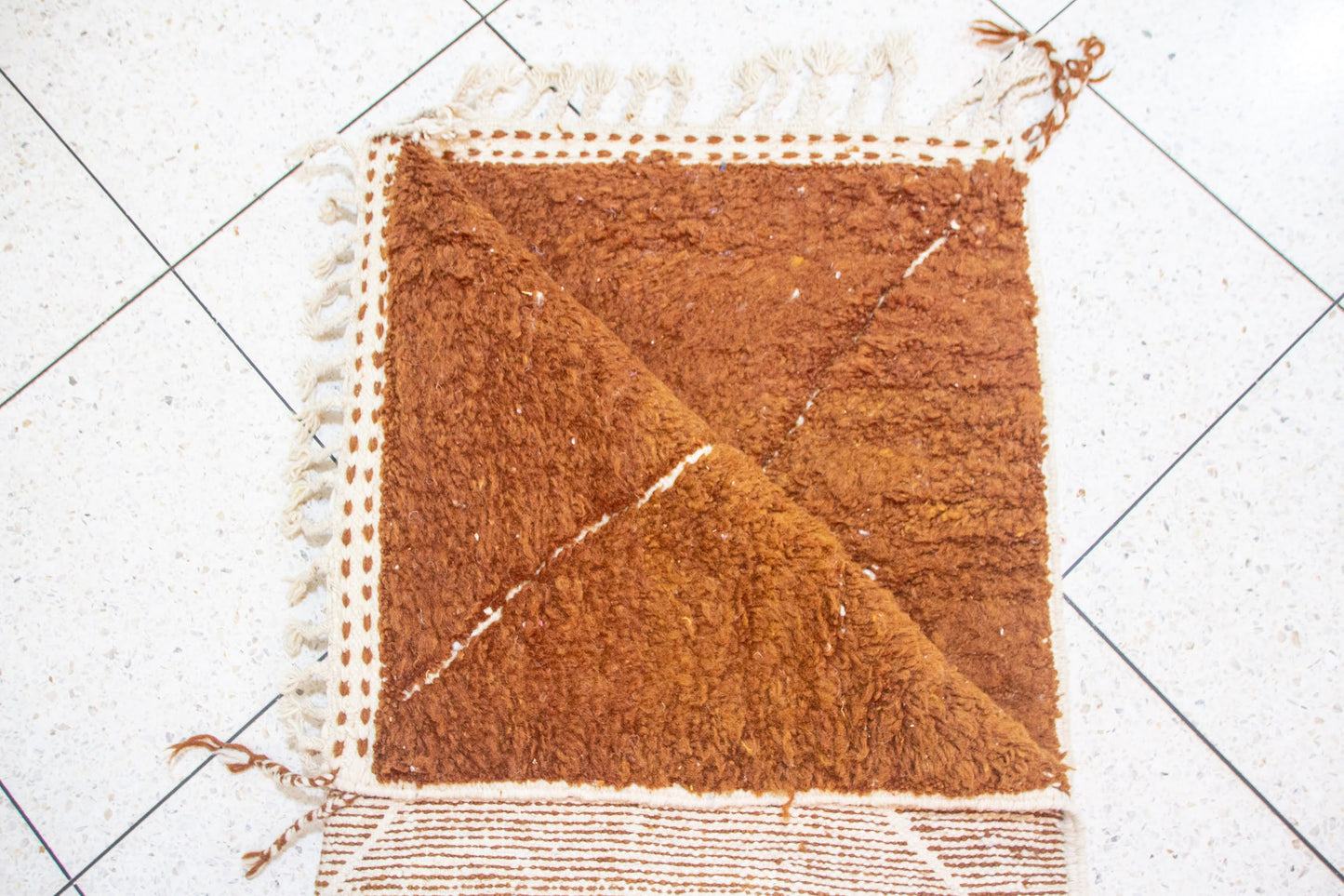 Marmoucha Pile Rug — Burnished Terracotta with Ghost Lattice