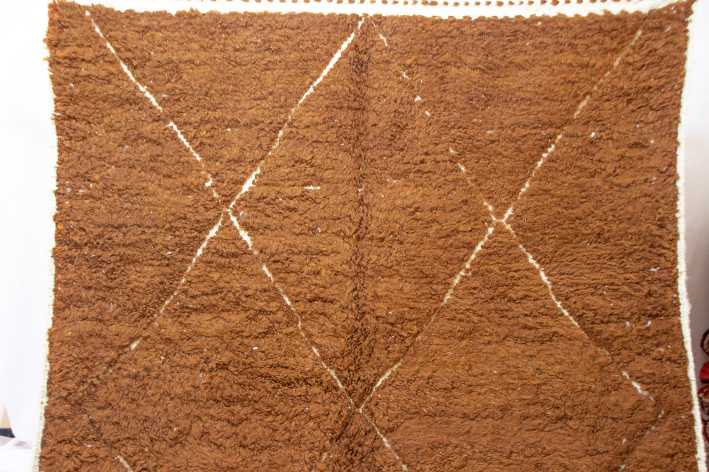 Marmoucha Pile Rug — Burnished Terracotta with Ghost Lattice