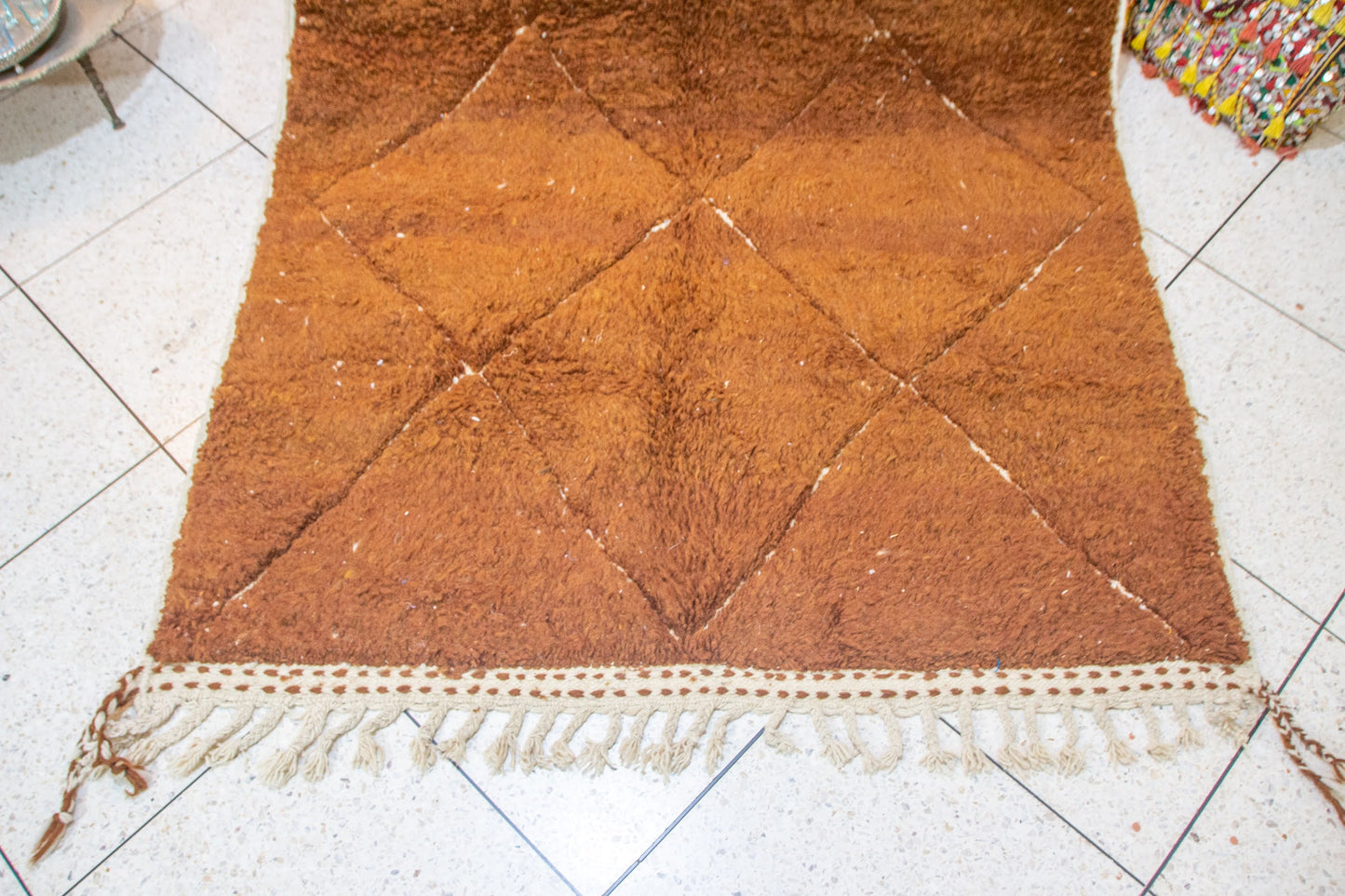 Marmoucha Pile Rug — Burnished Terracotta with Ghost Lattice