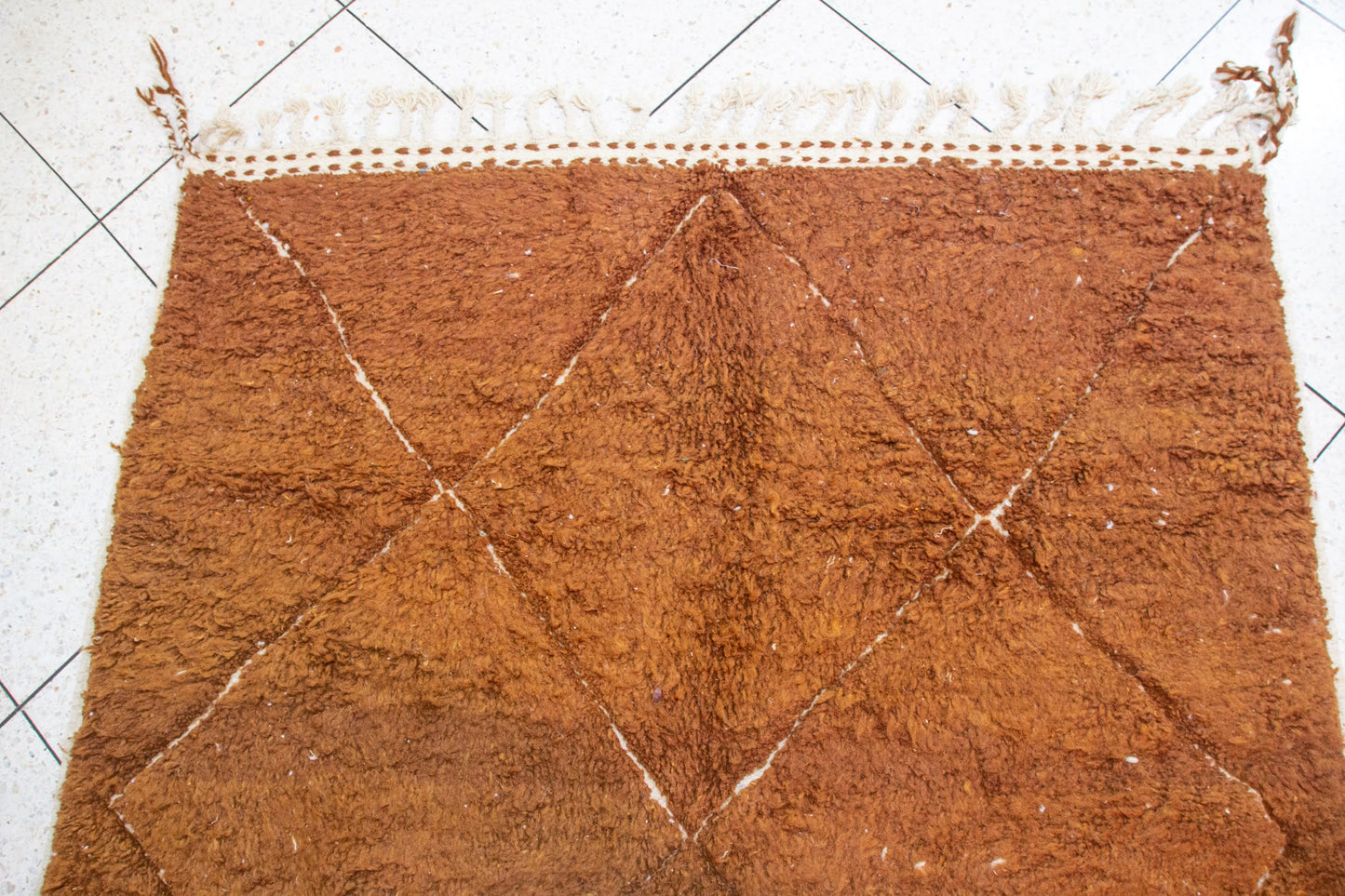 Marmoucha Pile Rug — Burnished Terracotta with Ghost Lattice