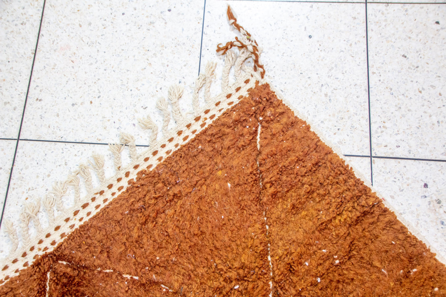 Marmoucha Pile Rug — Burnished Terracotta with Ghost Lattice
