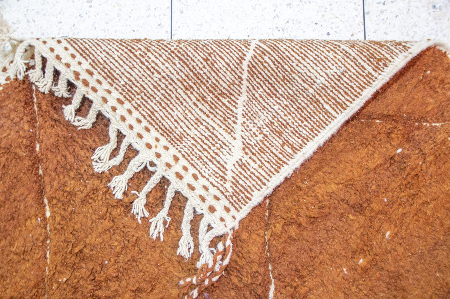 Marmoucha Pile Rug — Burnished Terracotta with Ghost Lattice