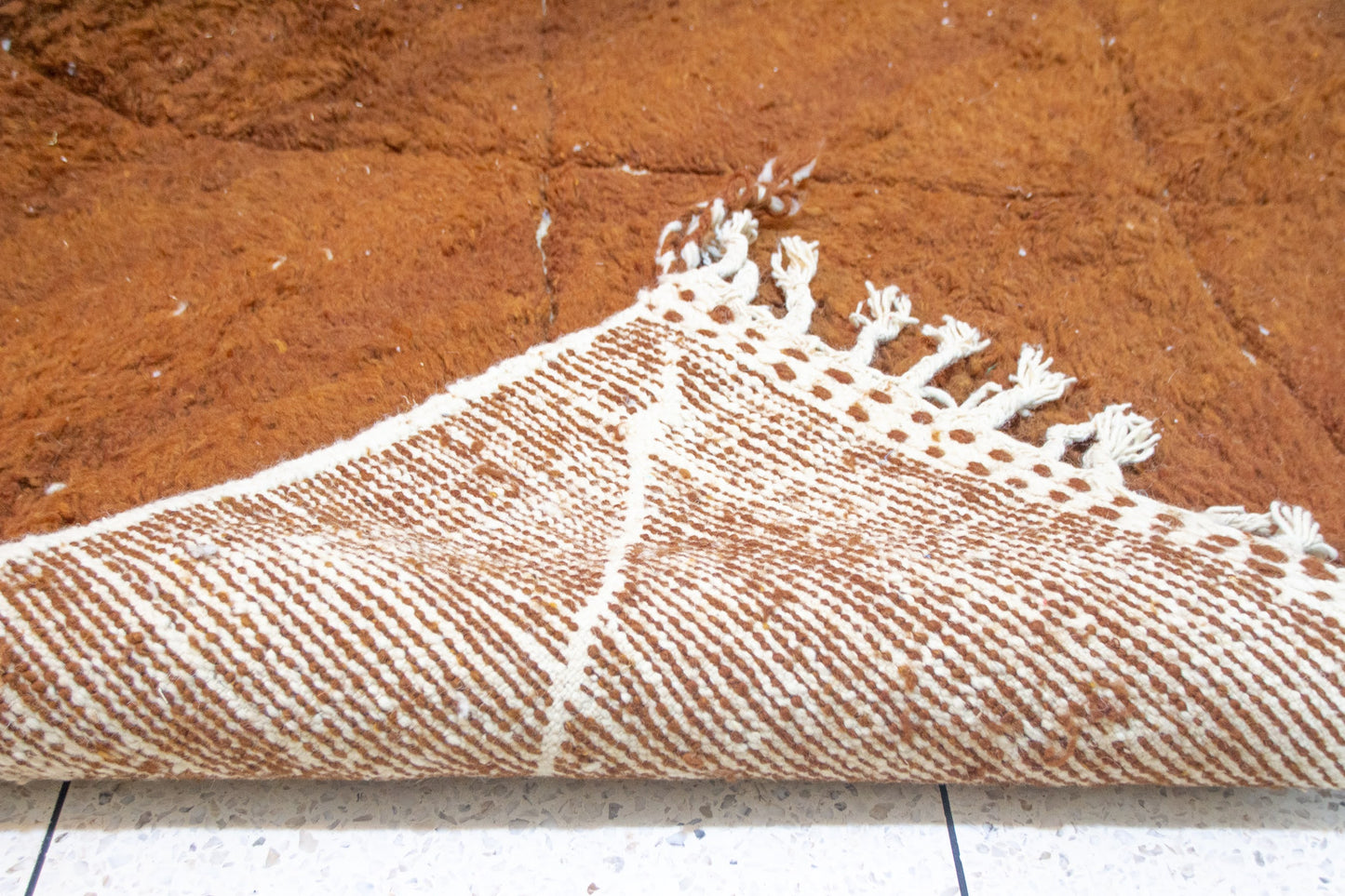 Marmoucha Pile Rug — Burnished Terracotta with Ghost Lattice