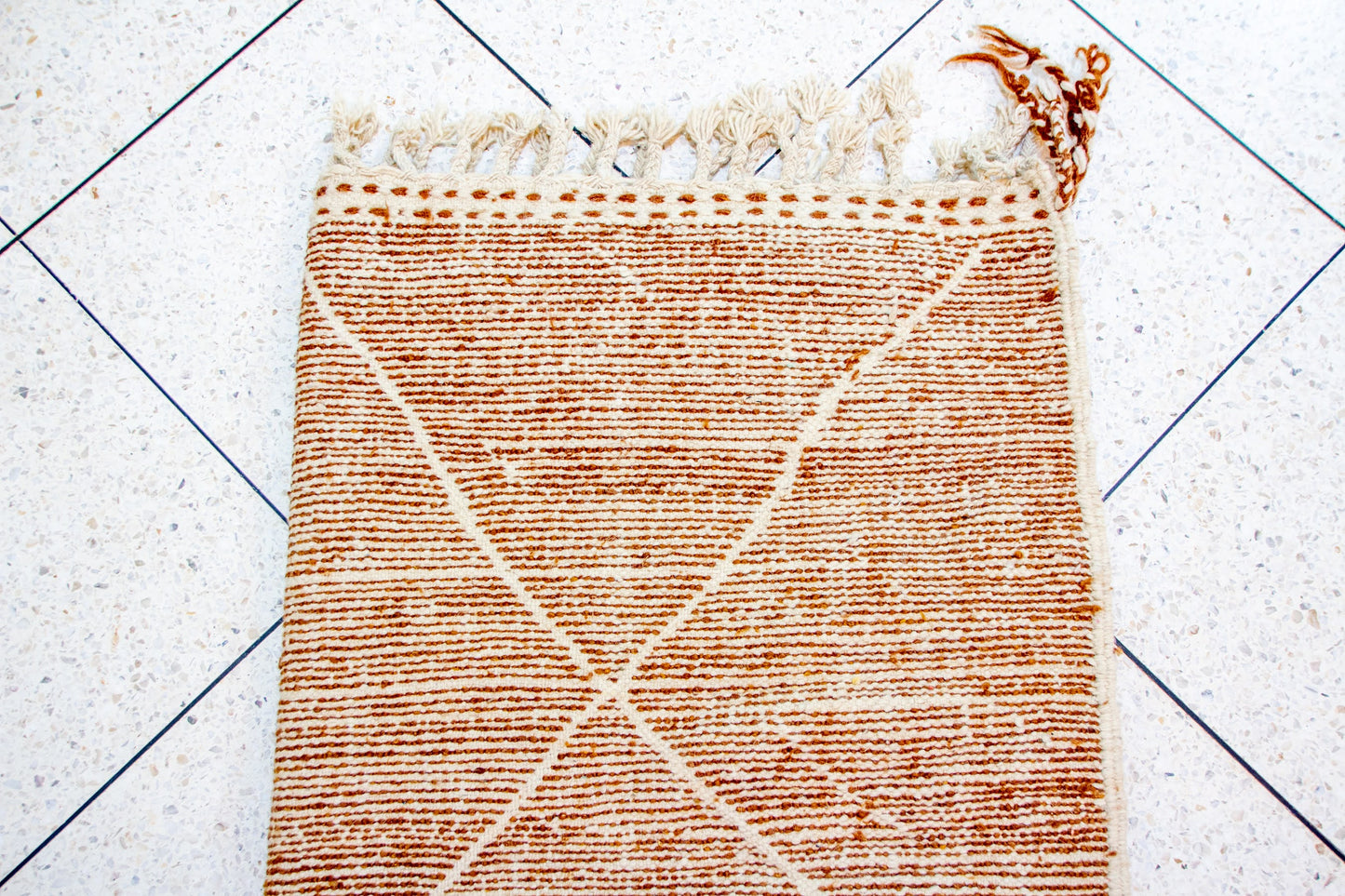 Marmoucha Pile Rug — Burnished Terracotta with Ghost Lattice