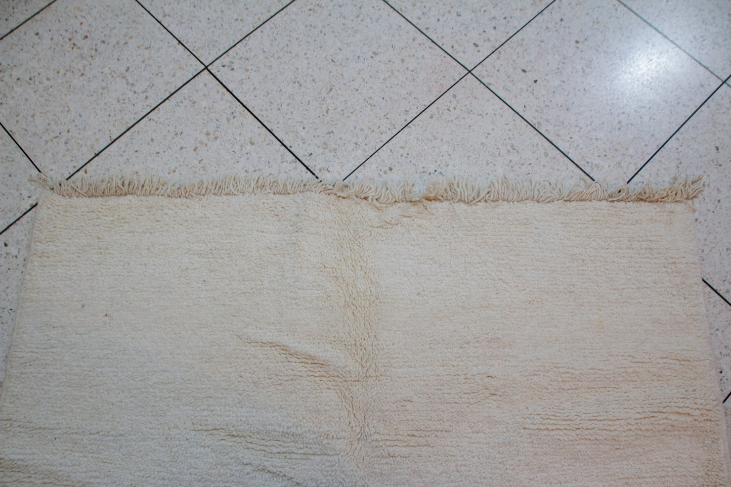 Beni Ourain Pile Rug — Ivory Ombré Abrash