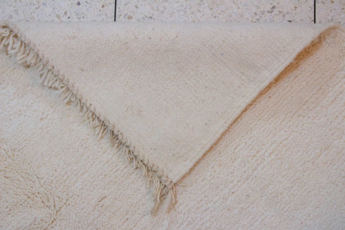 Beni Ourain Pile Rug — Ivory Ombré Abrash