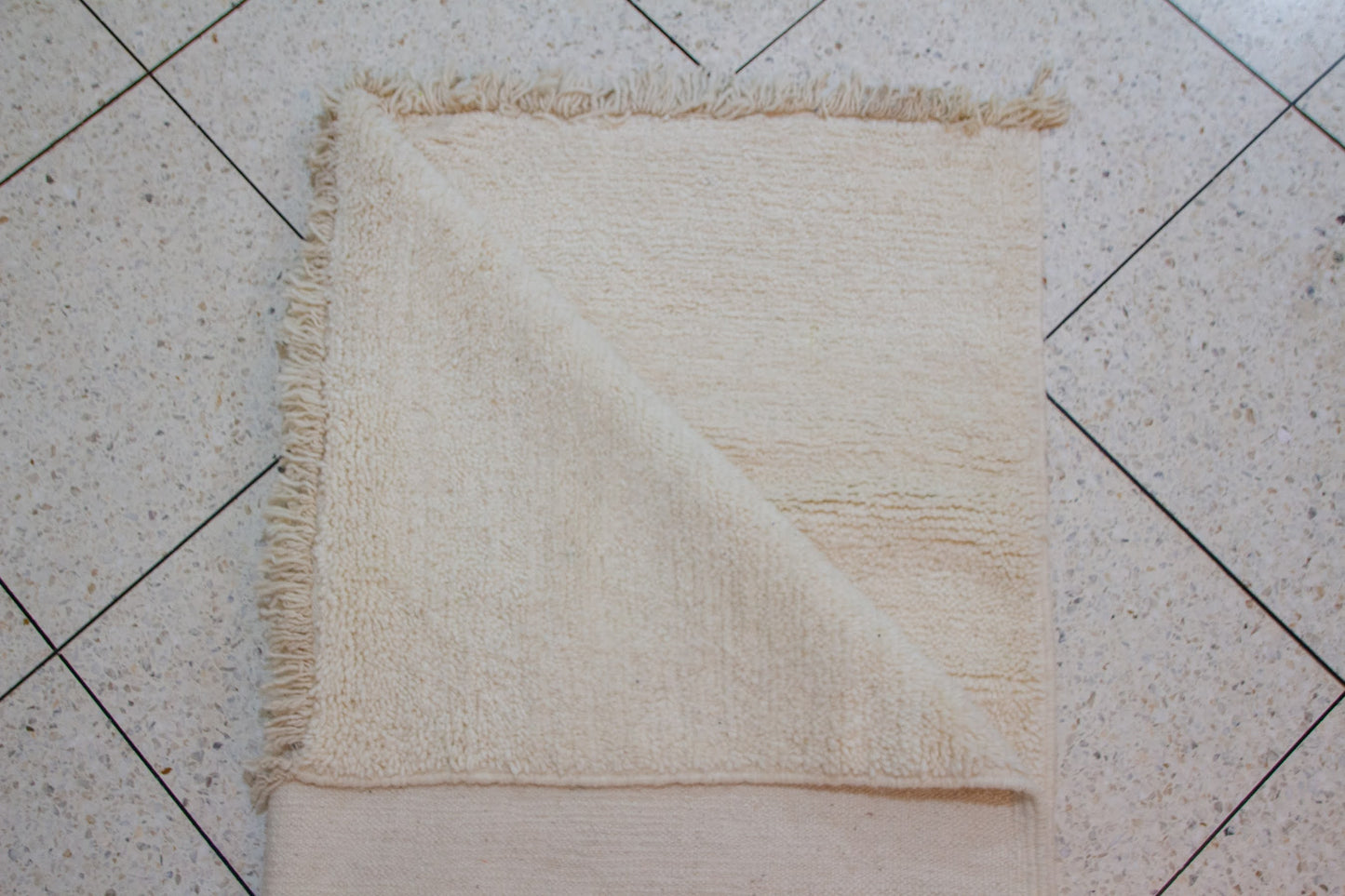 Beni Ourain Pile Rug — Ivory Ombré Abrash