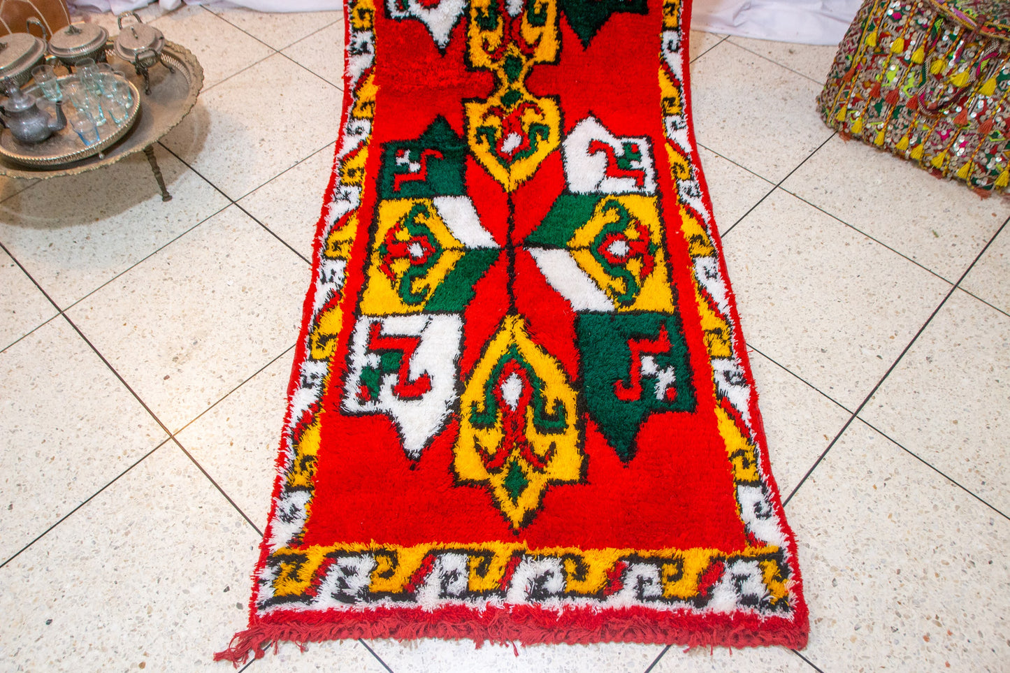 Kubba Aït Zayane Rug — Ceremonial Red & Saffron