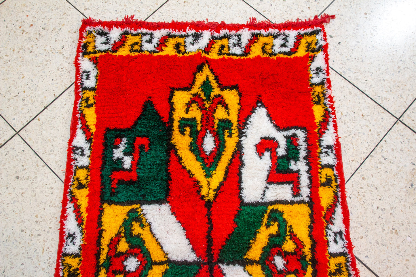 Kubba Aït Zayane Rug — Ceremonial Red & Saffron
