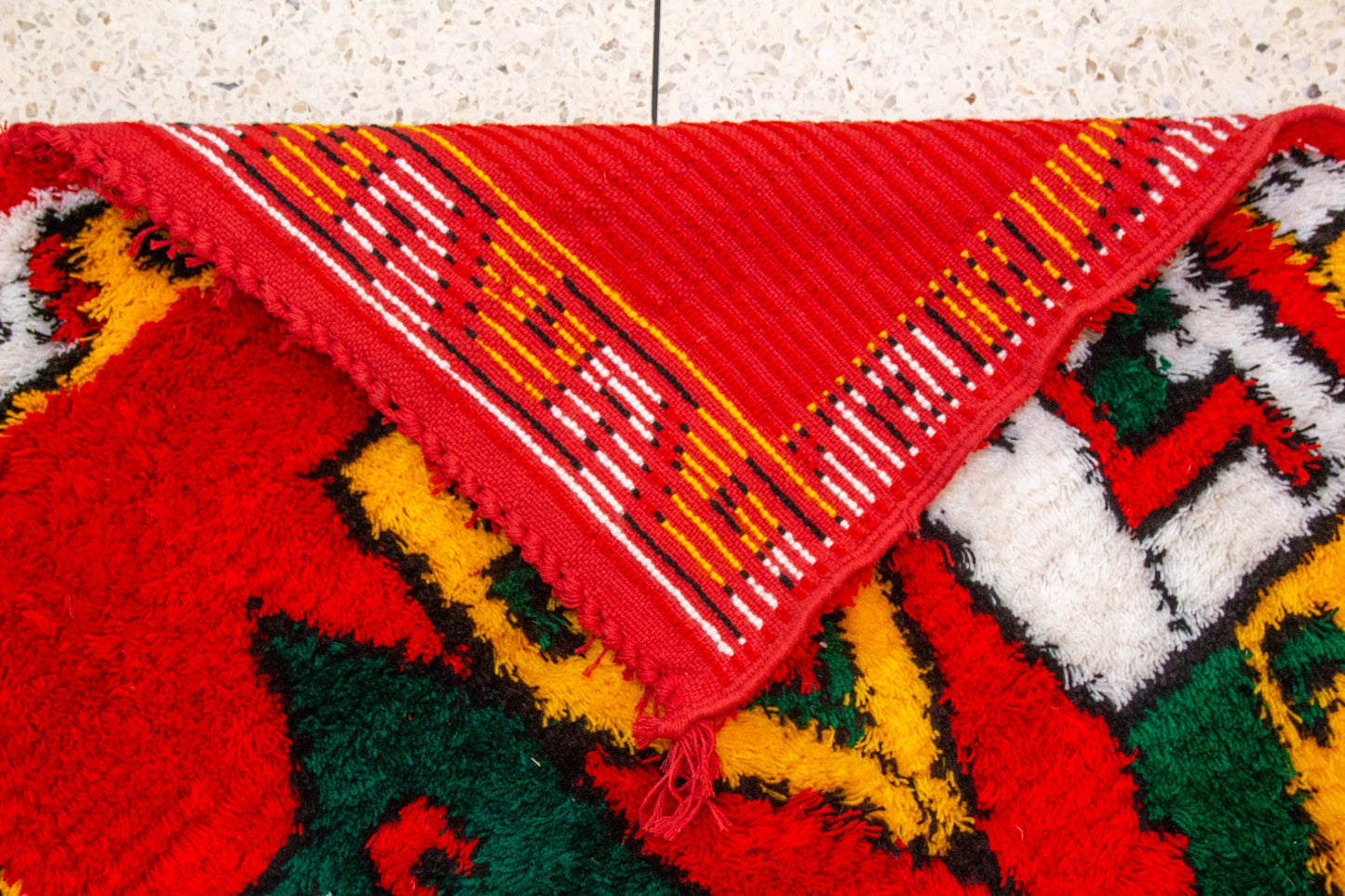 Kubba Aït Zayane Rug — Ceremonial Red & Saffron