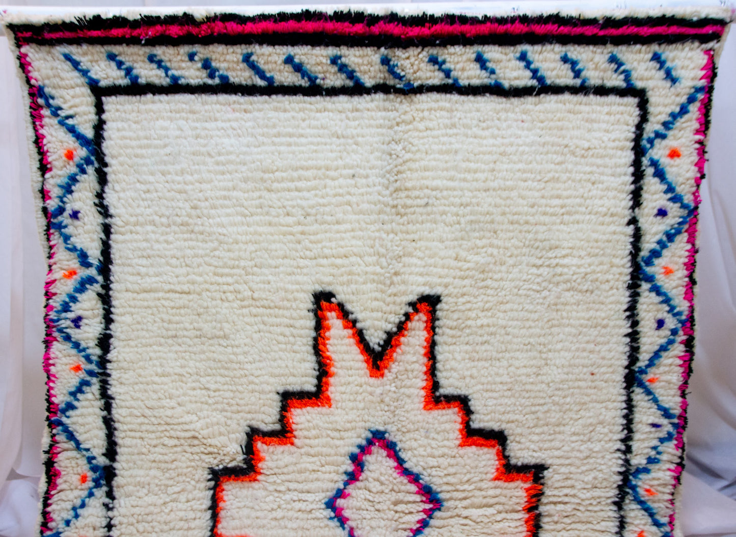 Azilal Star Medallion — Ivory Field with Neon Guard