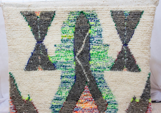 Azilal Runner — Ivory Field with Neon Hourglass Motifs