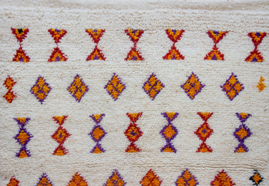 Azilal Row Medallions — Ivory with Saffron & Violet