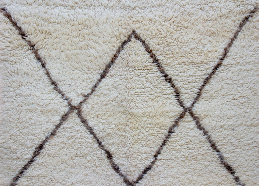 Marmoucha Lattice Rug — Ivory with Cocoa Diamond Grid