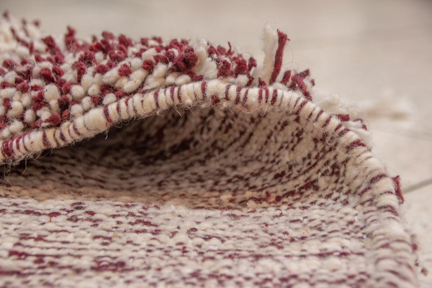 Marmoucha Diamond Cascade — Crimson Ground with Ivory Lattice
