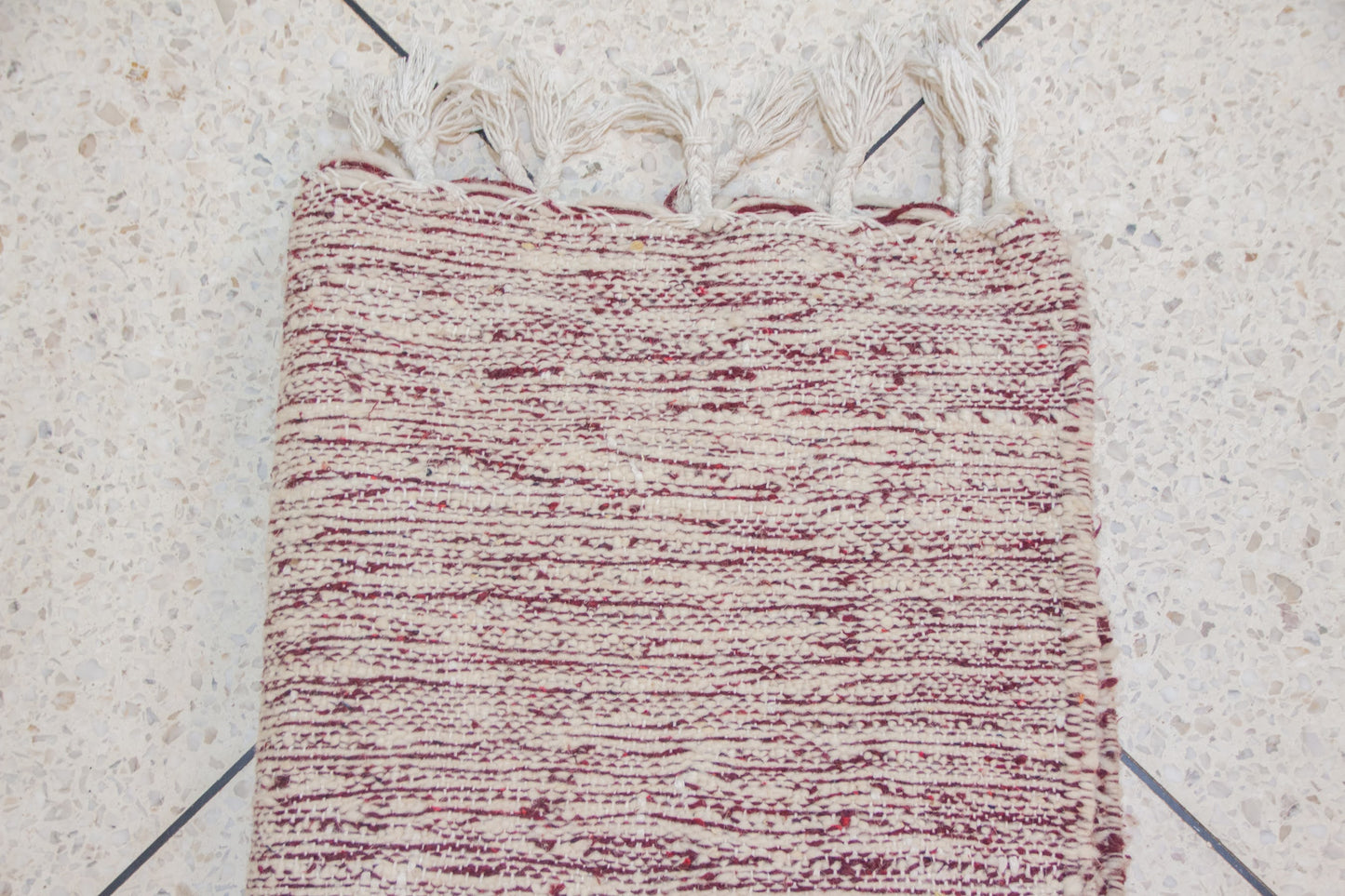 Marmoucha Diamond Cascade — Crimson Ground with Ivory Lattice