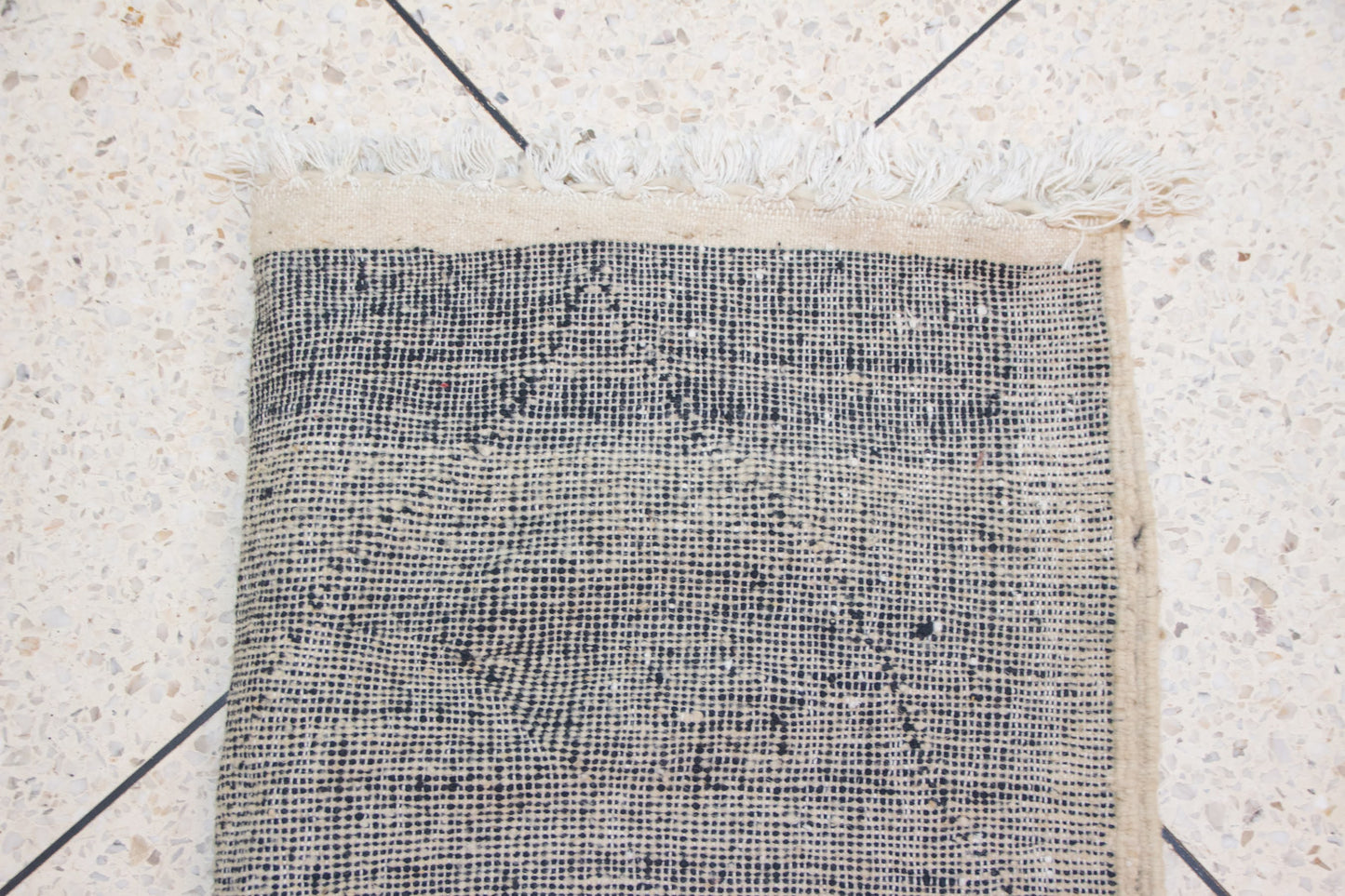 Zanafi Boujaad Kilim — Heathered Ink Diamond Lattice