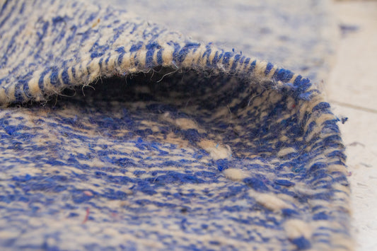 Zanafi Boujaad Kilim — Indigo Heathered Diamond Lattice