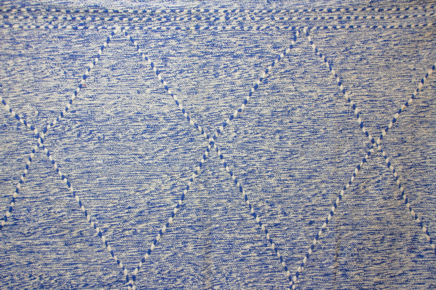 Zanafi Boujaad Kilim — Indigo Heathered Diamond Lattice