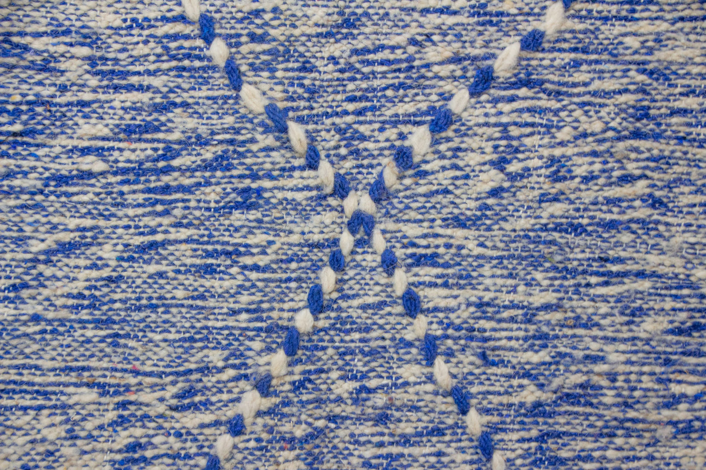 Zanafi Boujaad Kilim — Indigo Heathered Diamond Lattice