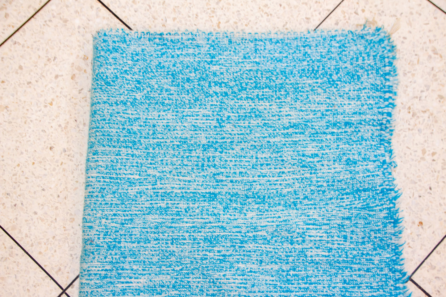 Boujaad Skyfield Shag — Azure Wool Pile with Natural Fringe