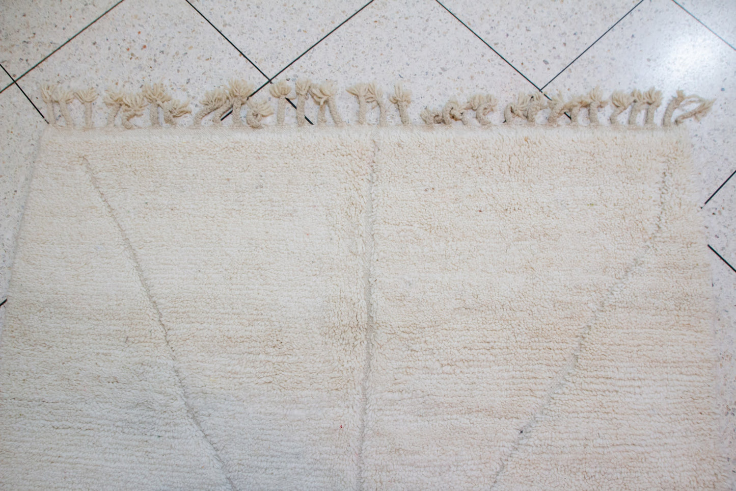 Beni Ourain Rug — Ivory “Ghost-Line” Geometry