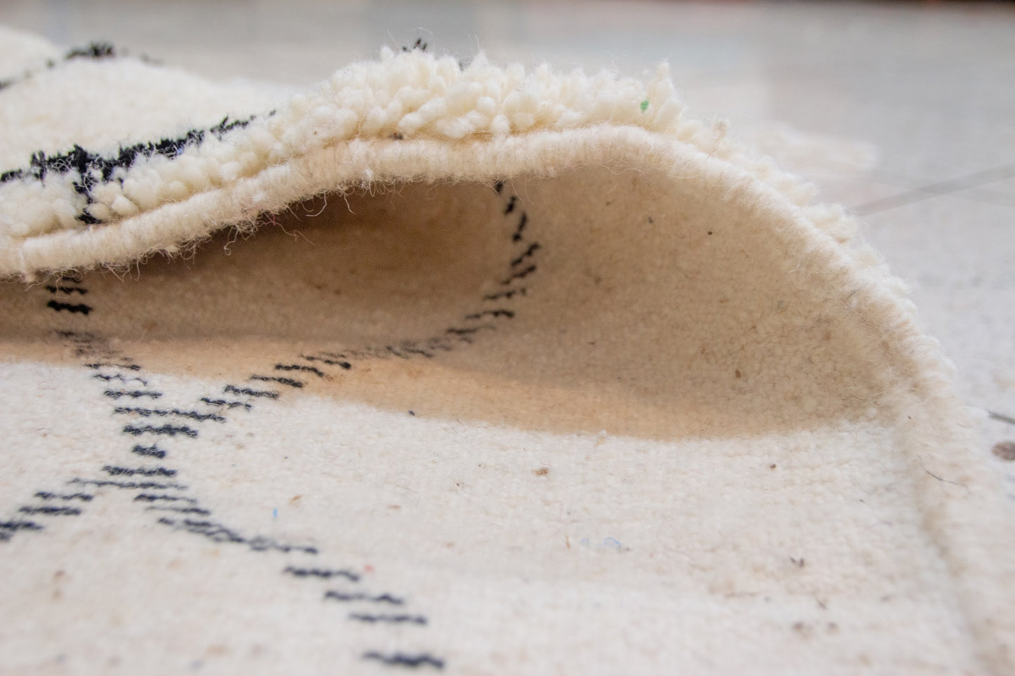 Beni Ourain Midnight Lattice — Ivory Wool