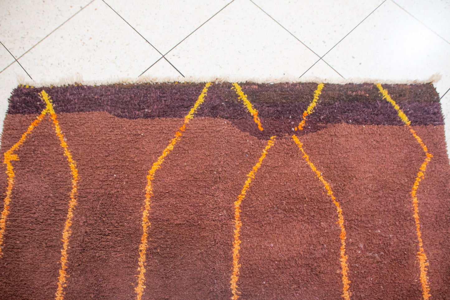 Beni Mrirt Saffron Skyline Lattice — Cocoa Wool