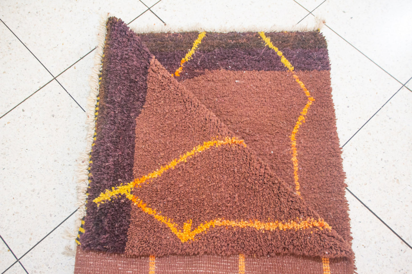 Beni Mrirt Saffron Skyline Lattice — Cocoa Wool