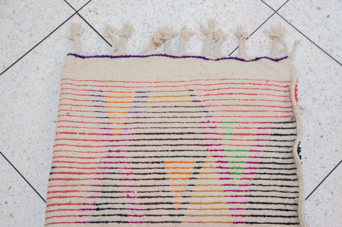 Boujaad Electric Geometry — Magenta, Saffron & Emerald Wool