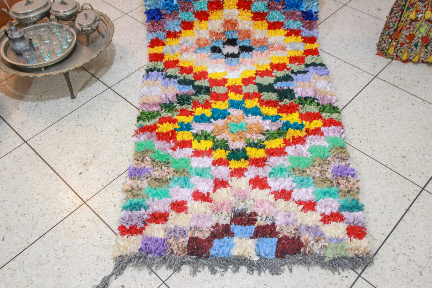 Boucherouite Prism Mosaic — Multicolor Reclaimed-Fabric Runner