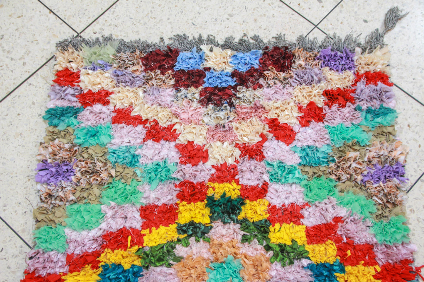 Boucherouite Prism Mosaic — Multicolor Reclaimed-Fabric Runner