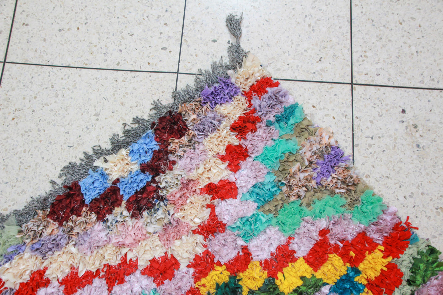 Boucherouite Prism Mosaic — Multicolor Reclaimed-Fabric Runner