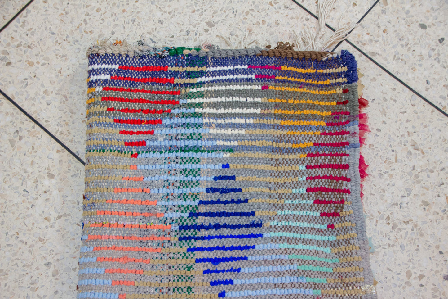 Boucherouite Harlequin Diamonds — Multicolor Reclaimed-Fabric Runner