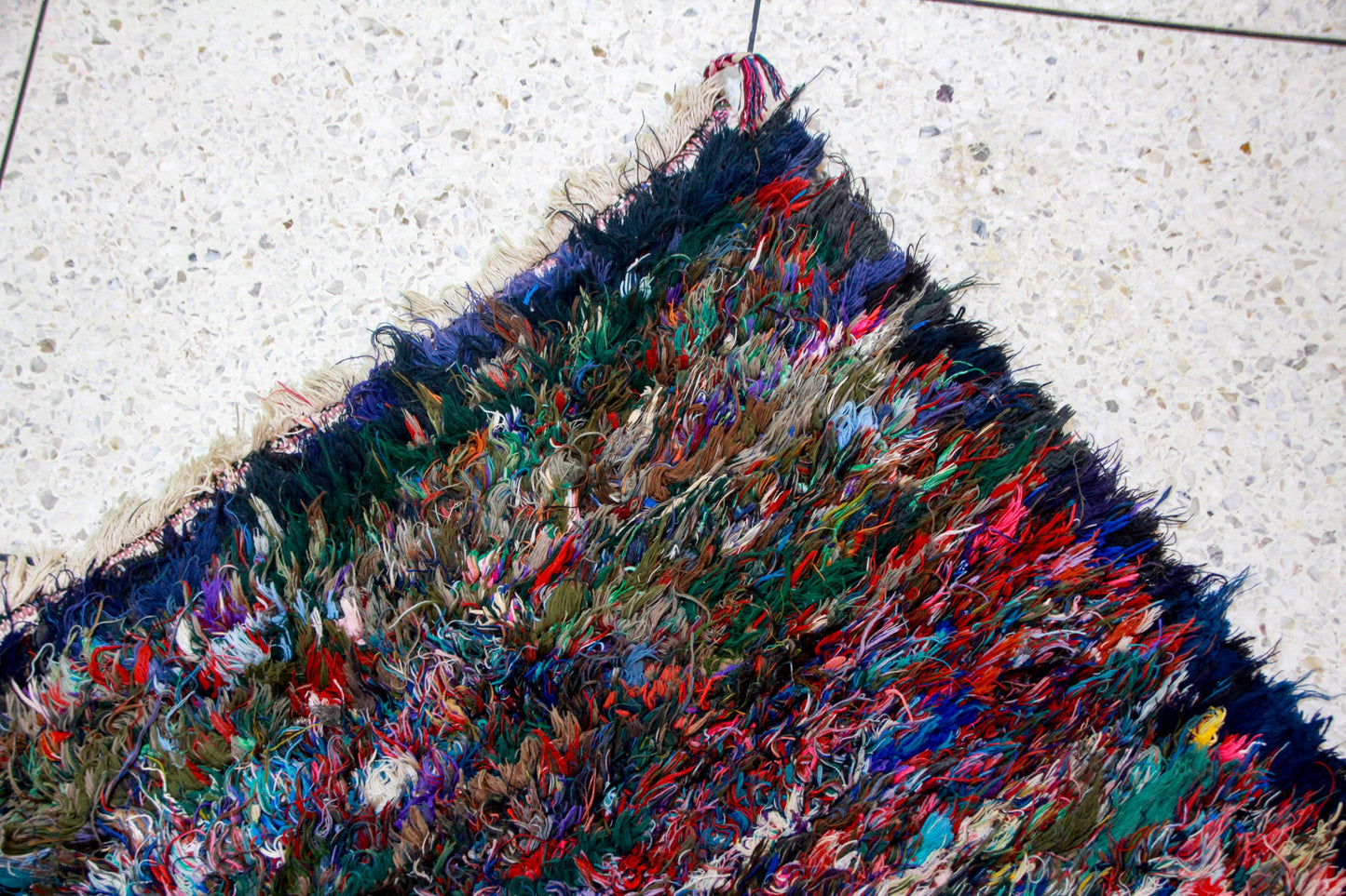Boucherouite Midnight Confetti — Deep Multicolor Reclaimed-Textile Rug