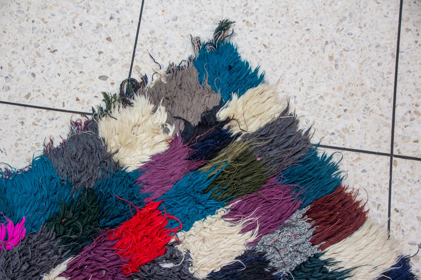 Boucherouite Checker Jewel — Multicolor Reclaimed-Textile Runner
