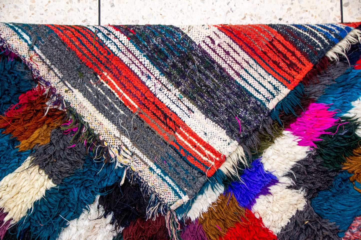 Boucherouite Checker Jewel — Multicolor Reclaimed-Textile Runner