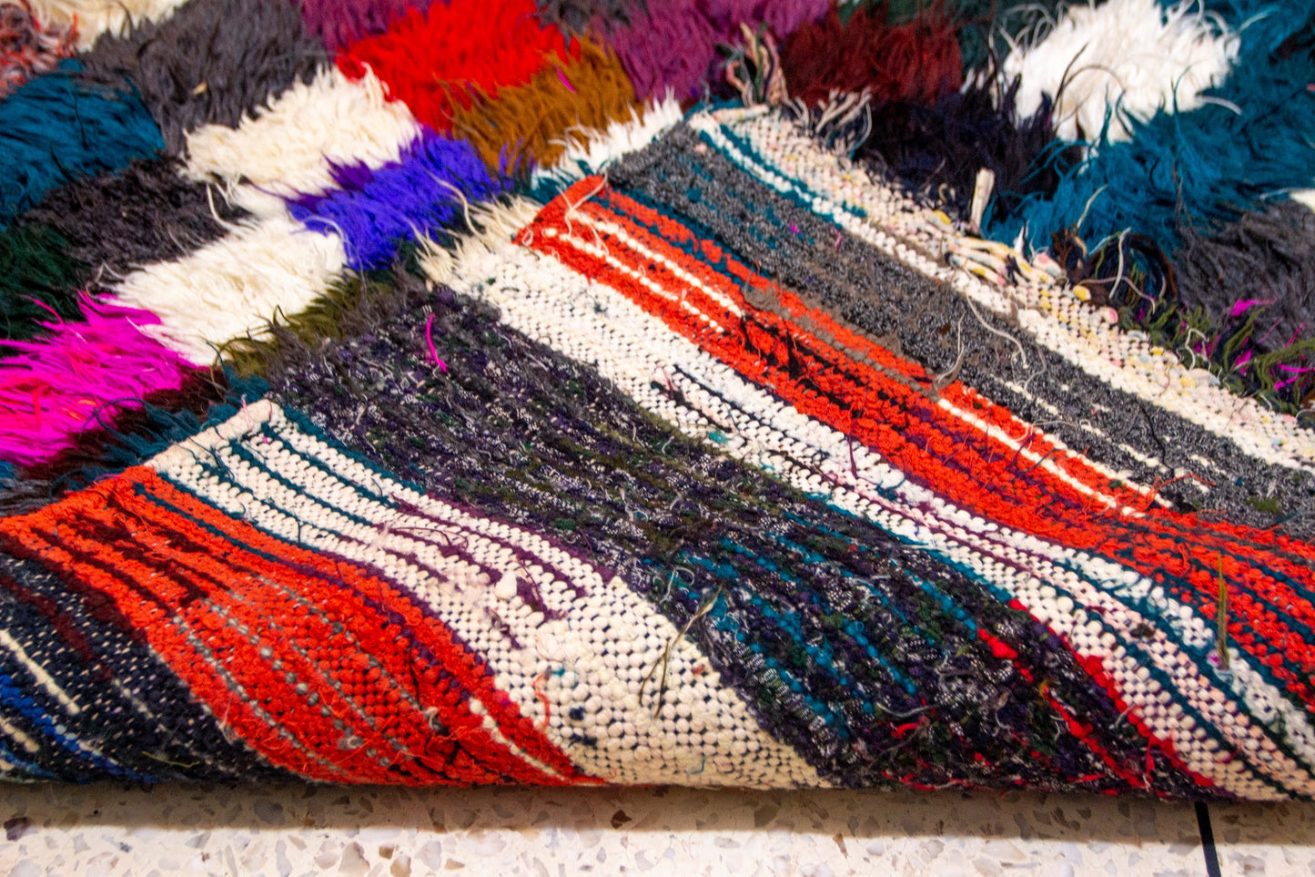 Boucherouite Checker Jewel — Multicolor Reclaimed-Textile Runner
