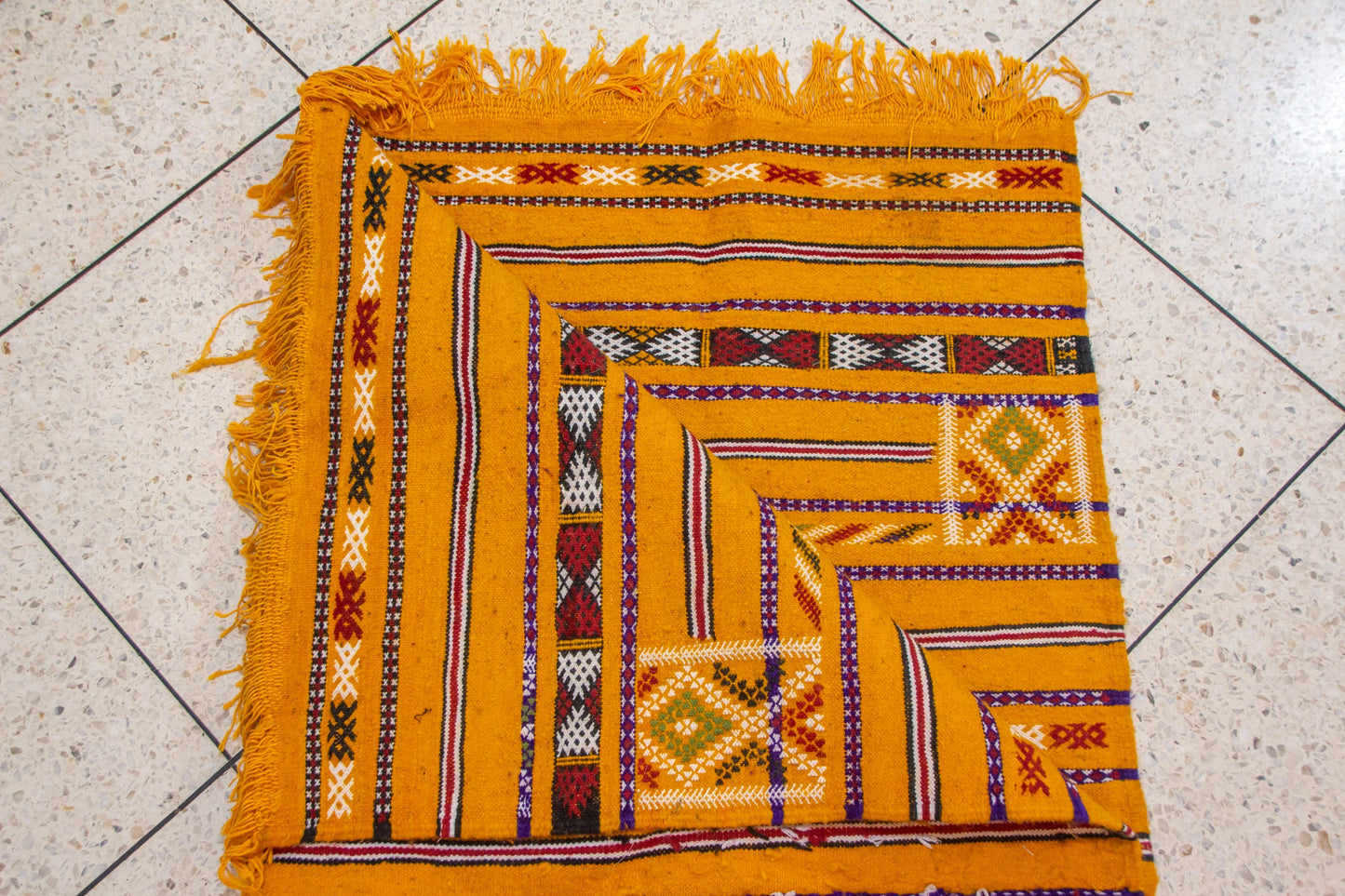 Zemmour Kilim – Saffron Horizon in Flatweave Wool