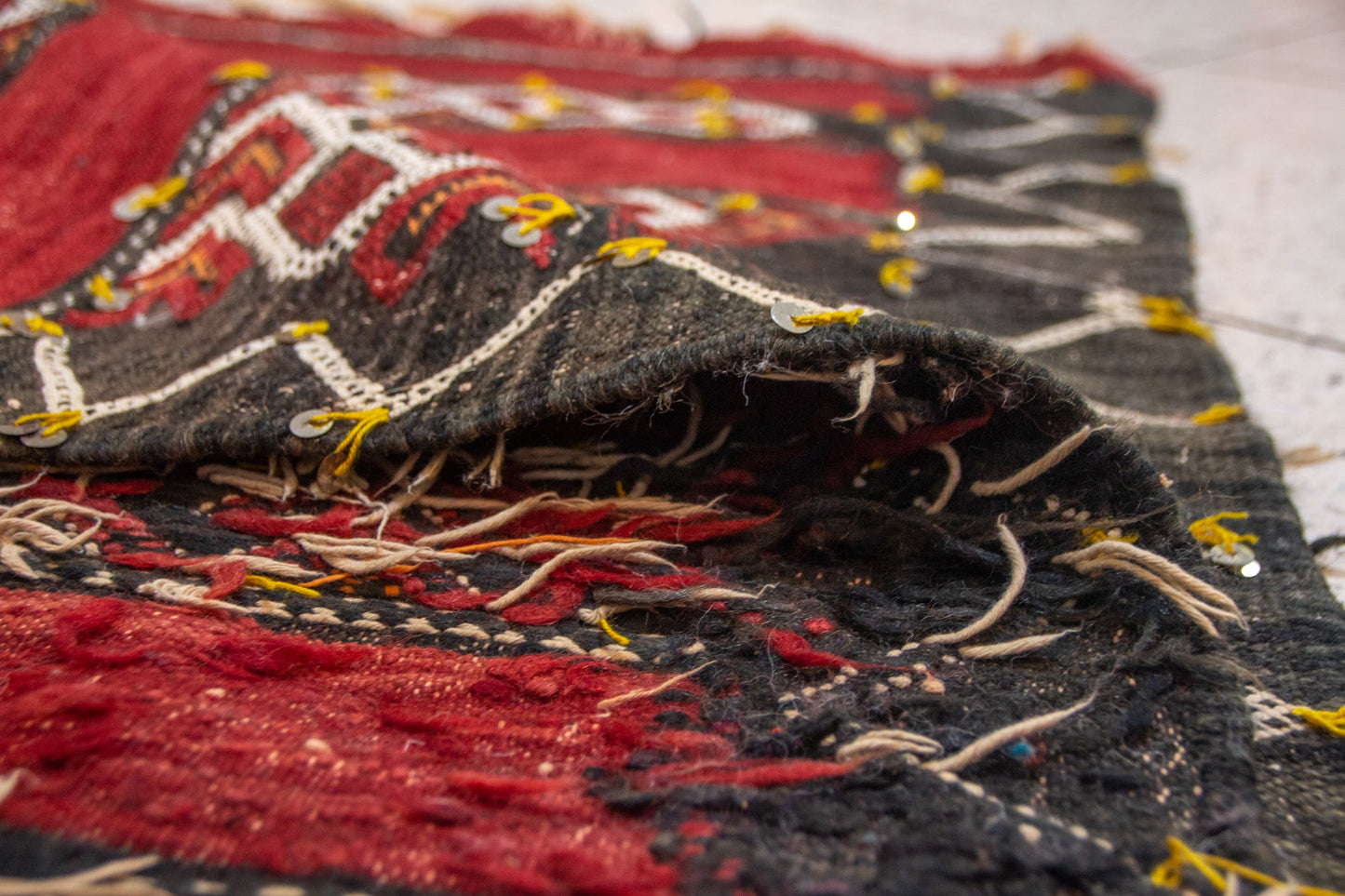 Crimson Atlas – Zayane Vintage Masterpiece in Ancestral Geometry