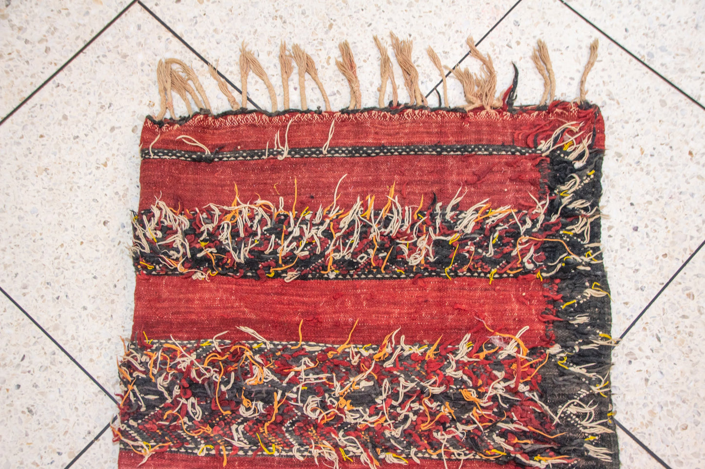 Crimson Atlas – Zayane Vintage Masterpiece in Ancestral Geometry