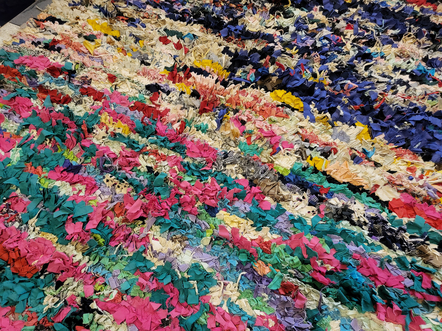 Boucherouite Chromatic Strata — Upcycled Rag Pile