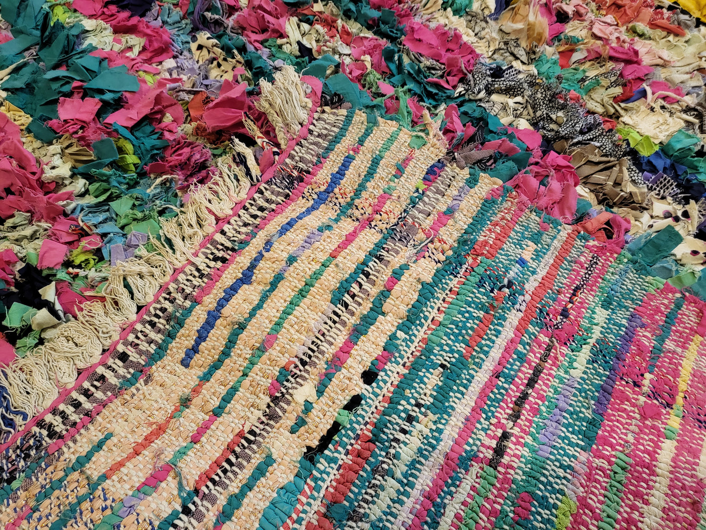 Boucherouite Chromatic Strata — Upcycled Rag Pile
