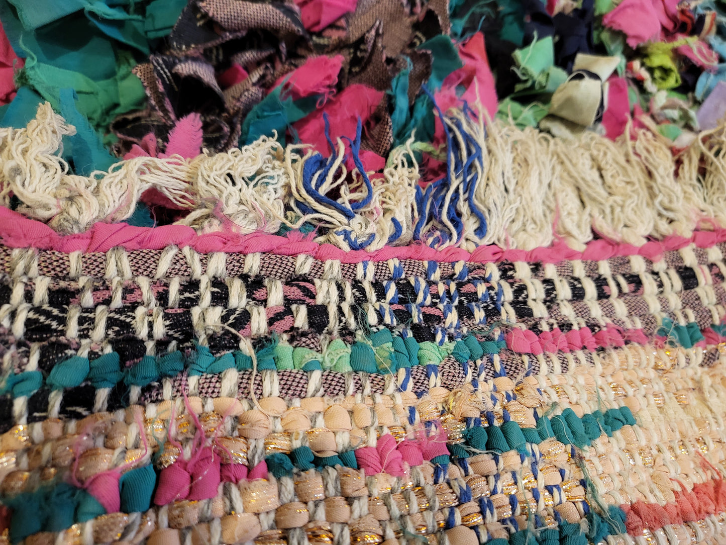 Boucherouite Chromatic Strata — Upcycled Rag Pile