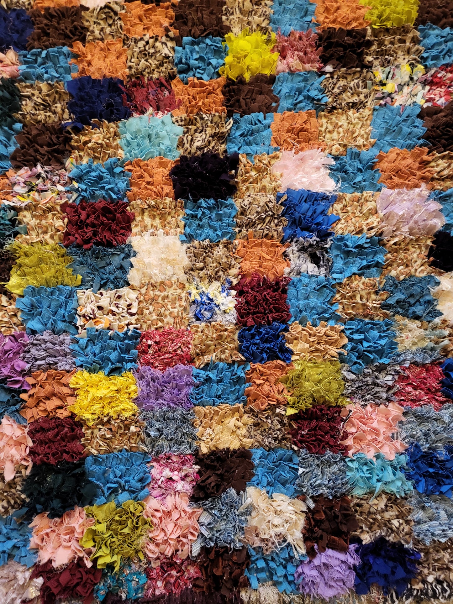 Boucherouite Checker Mosaic — Upcycled Runner