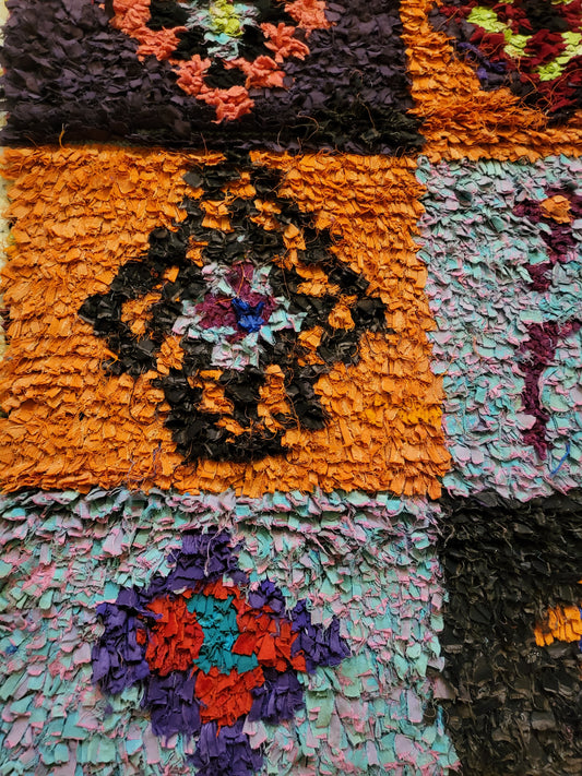 Boucherouite Patch Medallions — Ember & Teal Grid