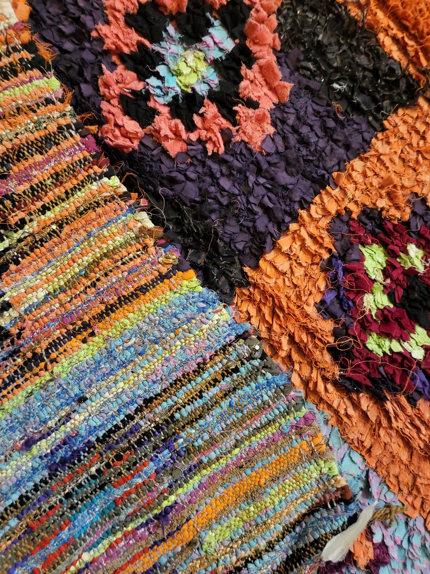 Boucherouite Patch Medallions — Ember & Teal Grid