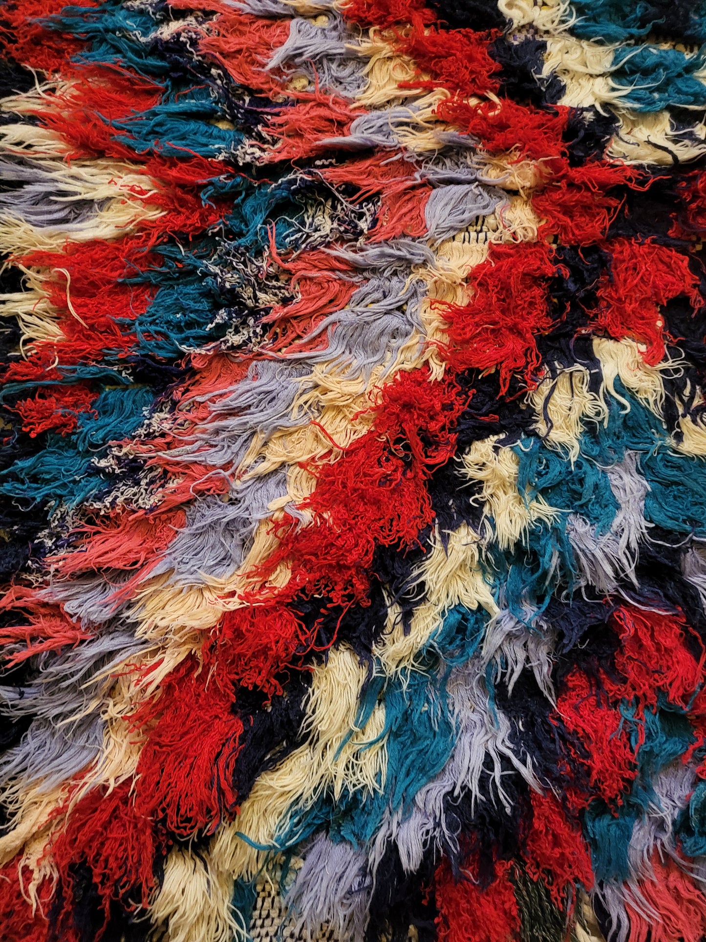 Boucherouite Diamond Current — Crimson & Cobalt Runner