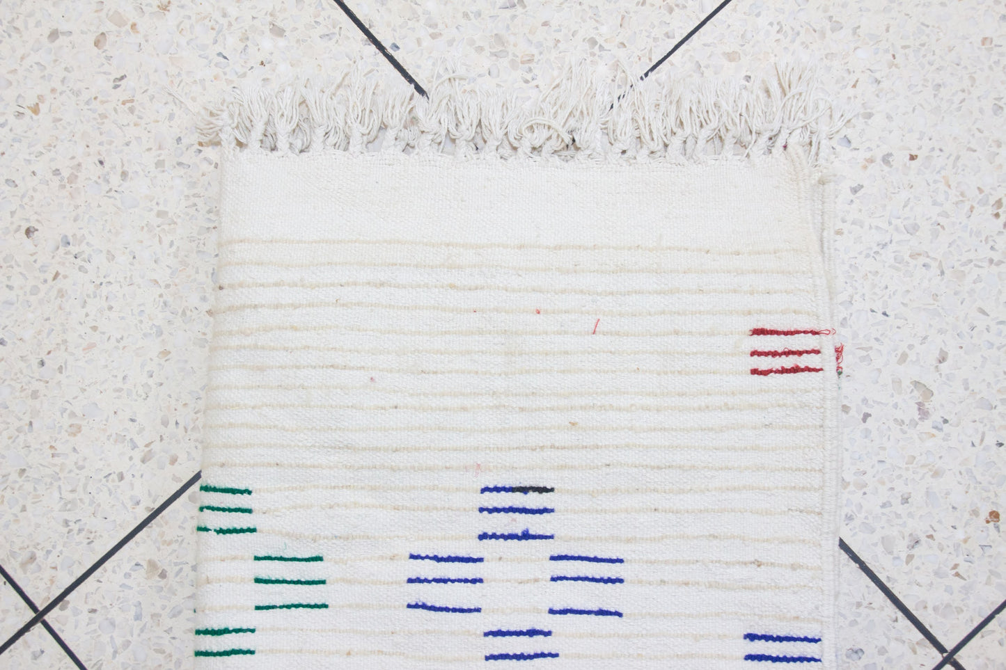 Boujaad Pile Rug — Ivory Field with Polychrome Cross Motifs
